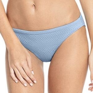 New Robin Piccone Perla Pacific Textured Solid blue bikini bottoms NWT sz XS